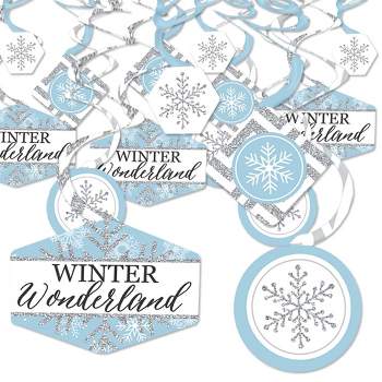 Big Dot of Happiness Winter Wonderland - Snowflake Holiday Party and Winter Wedding Hanging Decor - Party Decoration Swirls - Set of 40