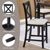 Lyngins 5-Piece Counter Height Dining Table Set – Square Table & 4 Upholstered Armless Chairs, X-shaped Backrest, Wooden Kitchen Table Set for 4 - 3 of 4