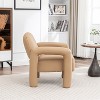 SEYNAR Modern PU Leather Accent Chair with Tubular Multifunctional Legs for Living Room - 3 of 4