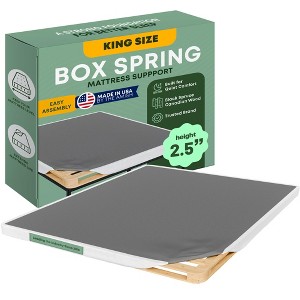 Continental Sleep, Unassembled Twin Box Spring for Twin Bed, 2.5-Inch Wood Box Spring Only, Packed Flat, Easy Assembly, White - 1 of 4