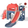Infurnic Baby Activity Gyms, 8-In-1 Kids Slide and Climber Set, Toddler Slide Playset with Basketball Game Telescope, Multicolored, 42"*25"*13" - 4 of 4