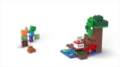 LEGO Minecraft The Swamp Adventure 21240, Building Game Construction Toy  with Alex and Zombie Figures in Biome, Birthday Gift Idea for Kids Ages 8+