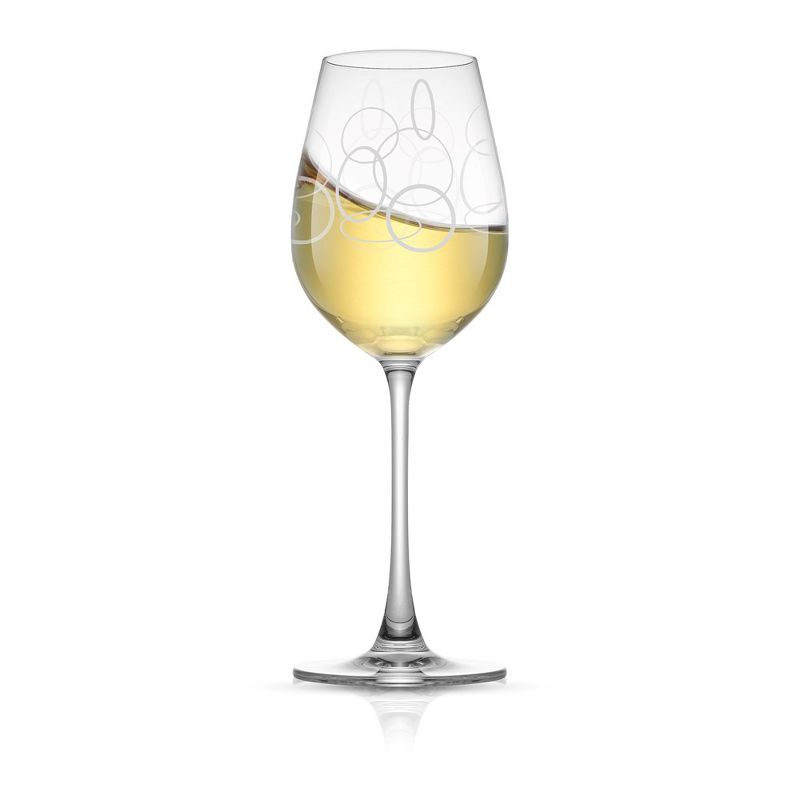 JoyJolt Geo Crystal White Wine Glasses - 14 oz - Set of 4 European Crystal Wine Glasses, 5 of 7