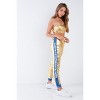 Slickblue Women's Track Set, Metallic Gold Strapless Bandeau Top & High-Waist Pants, Sporty Style, Size S-L - 2 of 4