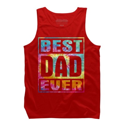Men's Design By Humans Vintage Tie Dye Best Dad Ever By Tank Top