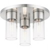 Livex Lighting Carson 3 - Light Flush Mount in  Brushed Nickel - 3 of 4
