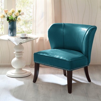 CAVINAS Faux Leather Accent Chair with Mid-Height Backrest,Modern Upholstered Living Room Chairs,Reading Chairs for Living Room