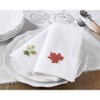 Saro Lifestyle Embr'd Autumn Leaf Hemstitch Napkin, 20" Square, White (Set of 6) - 3 of 3