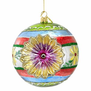 Huras Family 4.25 In Merry And Bright Vintage Dream Christmas Reflector Ball Tree Ornaments - 1 of 3