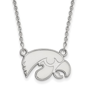 Black Bow Jewelry Sterling Silver Iowa Hawkeyes NCAA Necklace 18 Inch - 1 of 4