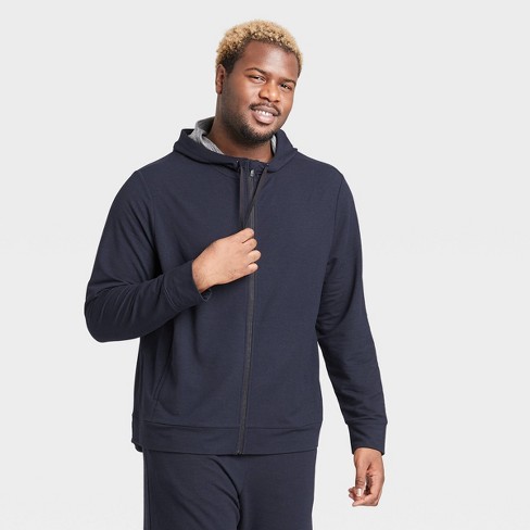 Men's Soft Gym Full Zip Hooded Sweatshirt - All In Motion™ Navy L : Target