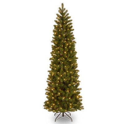 Prelit Slim Downswept Douglas Fir Artificial Christmas Tree Dual Color Lights - National Tree Company