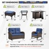 Buenhomino 7 Piece Outdoor Patio Wicker Conversation Sets with 43" Fire Pit Table, Includes Glider Loveseat, Rocking Chairs, Ottomans and Side Table - 3 of 4