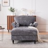 KWPZQEB Chaise Lounge Chair Indoor, 60" Oversized Sleeper Chair with Wood Frame & Wide Seat, Upholstered Sofa Bed for Living Room, Bedroom - 3 of 4