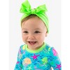 RuffleButts Girls UPF50+ Swim Bow Headband - Neon Honeydew, One Size - 3 of 4