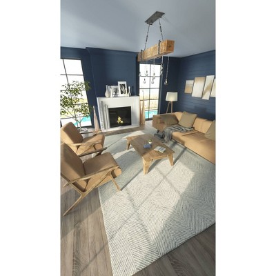 Gray Herringbone Hand Tufted Wool 2' x 3' Rug