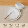 vancasso 12-Piece Embossed White Ceramic Set for 4 - Textured Plates, Dessert Plates & Cereal Bowls - 4 of 4