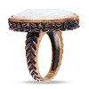 Everly Jewelry | Oval White Stone Ring in bronzetone, vintage charm with timeless shine. - 2 of 4
