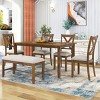 Counter Height Dining Sets 6 Piece, Dining Table Set For 6, Dining Set Solid Wood With X-Shaped Backrests Chairs -Cuddlewood - 3 of 4
