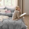 Duvet Cover Set 3pcs Prewashed Fabric Queen Size Bright White - Bedsure - 3 of 4