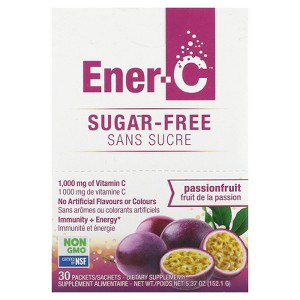 Ener-C Vitamin C, Multivitamin Drink Mix, Sugar Free Passion Fruit, 1,000 mg, 30 Packets, 0.2 oz (5.07 g) Each - 1 of 3