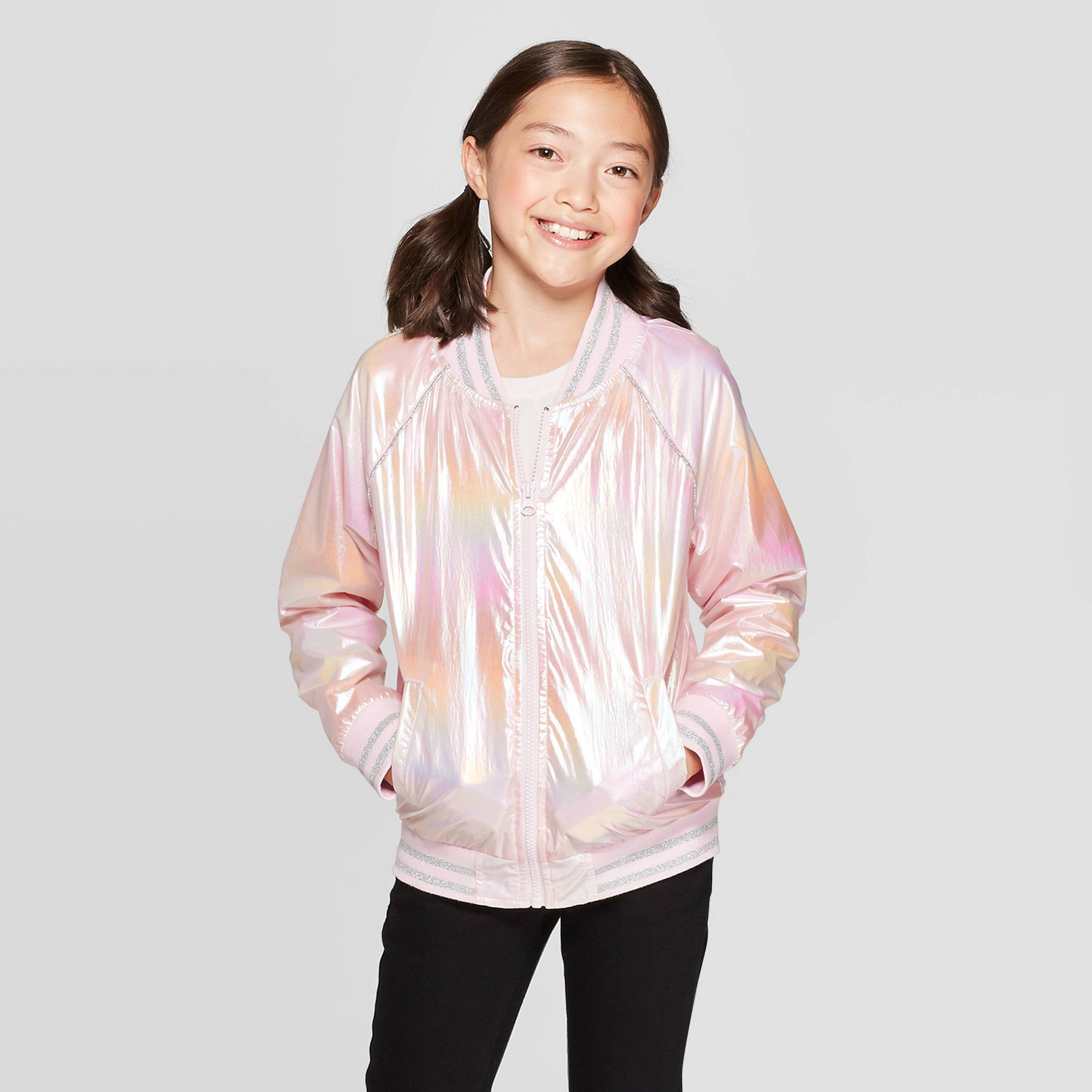 Iridescent on sale bomber jacket