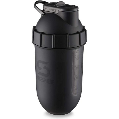 SHAKESPHERE Tumbler VIEW: Protein Shaker Bottle Smoothie Cup, 24 oz -  Bladeless Blender Cup Purees Fruit, No Mixing Ball - Matte Black - Black  Window