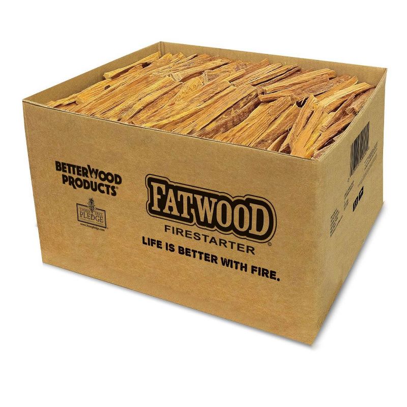Betterwood Natural Hand Split Fatwood 25 Pound Firestarter (4 Pack); Campfire, BBQ, or Pellet Stove; Non-Toxic and Water Resistant, 3 of 8