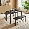 43.3" Dining Table Set for 4 with 2 Benches, Kitchen Table Set with Metal Frame & MDF Board,Space-Saving Dinette for Kitchen, Dining Room - 2 of 4