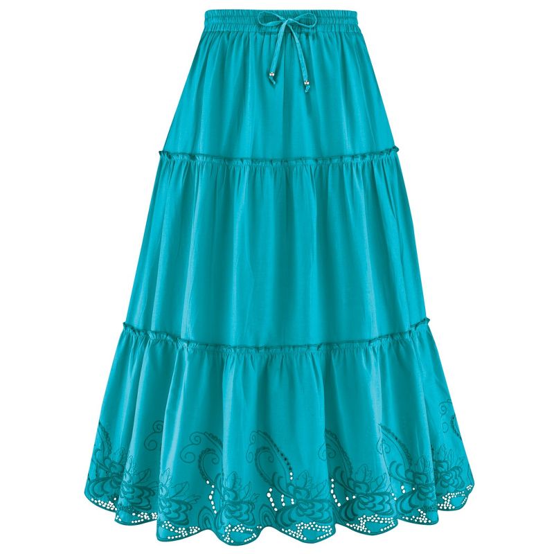 Collections Etc Tiered Skirt With Eyelet Border, 1 of 6
