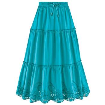 Collections Etc Tiered Skirt With Eyelet Border