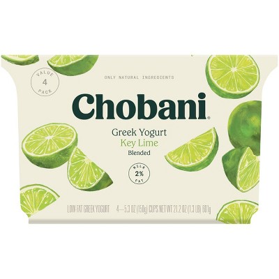 Chobani Key Lime Blended Non-Fat Greek Yogurt - 4ct/5.3oz Cups