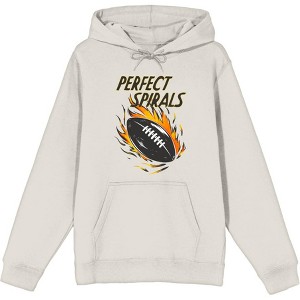 "Perfect Spirals" Flaming Football Adult Long Sleeve Hoodie - 1 of 2
