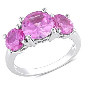EVERLY JEWELRY | Sterling Silver 4.54 CT TGW Created Pink Sapphire Fashion Ring - 1 of 1