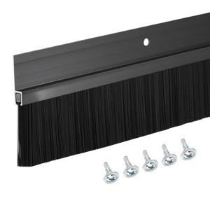 Unique Bargains Aluminum Nylon Door Brush Bottom Sweeps 35.46" x 2.68" Black 1 Pc - 1 of 4