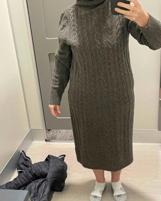 Women's Turtleneck Long Sleeve Cozy Sweater Dress - A New Day