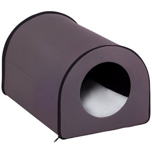 Skyzone Heated Cat Shelter: Waterproof Insulated Outdoor/Indoor Kitty House with Breathable Windows - 1 of 4