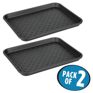 iDESIGN Plastic Under Sink Mat Tray for Kitchen Cabinet Black: Kitchen Storage Organizer, 17x13, Hand Washable - 1 of 4