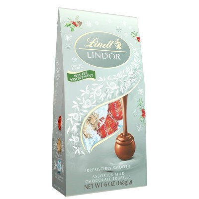 Lindt Lindor Holiday Winter Assortment Milk Chocolate Truffles - 6oz