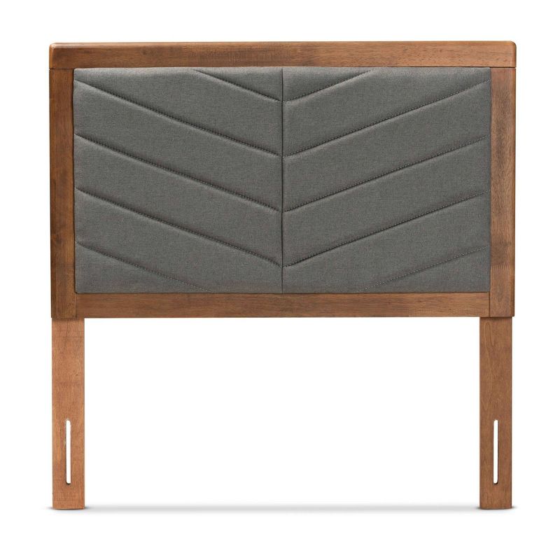 Twin Iden Fabric Upholstered Wood Headboard Dark Gray/Walnut Brown - Baxton Studio, 3 of 9