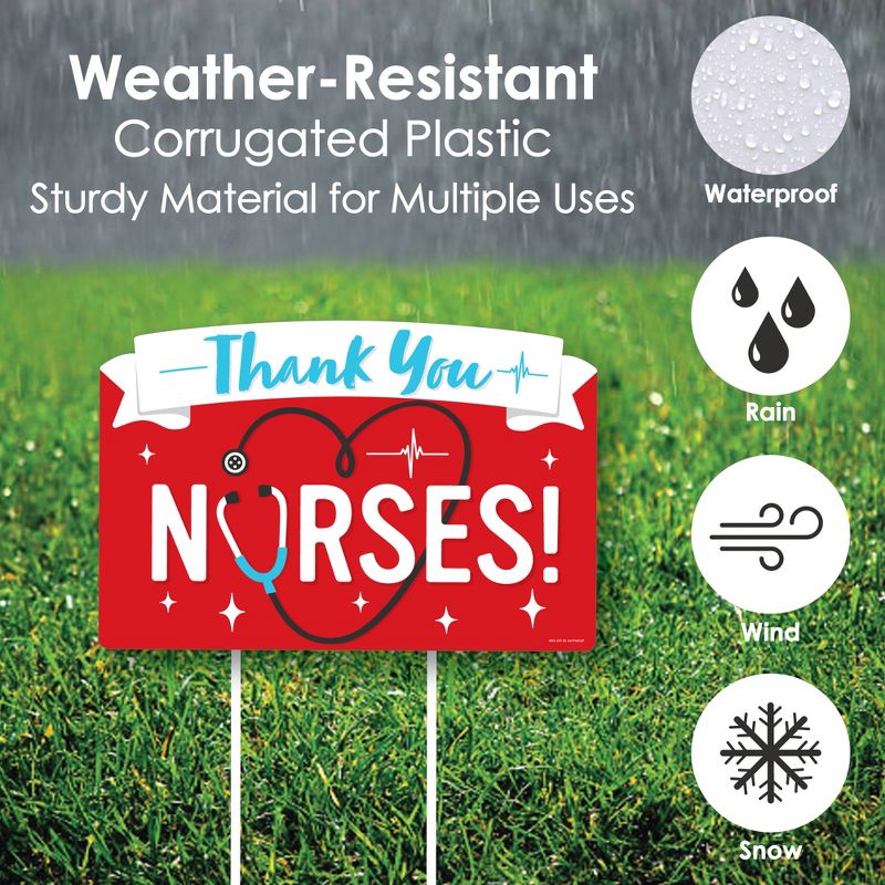 Big Dot of Happiness Thank You Nurses - Nurse Appreciation Week Yard Sign Lawn Decorations - Party Yardy Sign, 5 of 9