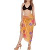 LA LEELA Women's Beachwear Summer Bikini Wraps Beach Wrap Sarong Coverups Skirt Swimsuit Swimwear Swim Cover Ups for Womens One Size Orange,Floral - image 2 of 4