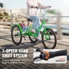 VEVOR Folding Adult Tricycle, 24-Inch 7-Speed Adult Folding Trikes, Carbon Steel 3 Wheel Cruiser Bike with Basket & Adjustable Seat - 3 of 4
