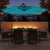 Costway 10 FT Solar Offset Hanging Umbrella Patio Cantilever Umbrella with 32 LED Lights Brown/Turquoise/Beige/Gray/Red - 2 of 4