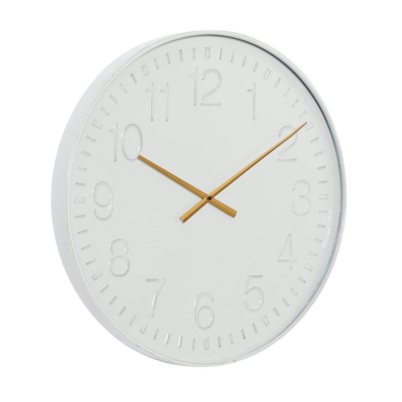 24&#34;x24&#34; Metal Round Wall Clock White - Olivia &#38; May, 5 of 8