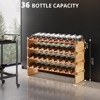 Wine Rack Stackable Bamboo Free Standing Wine Racks, Bottles Storage Display Shelf - 4 of 4