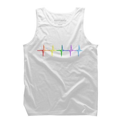 Adult Design By Humans Pride Rainbow Heartbeat By Thingsandthings Tank Top