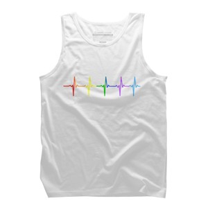 Adult Design By Humans Pride Rainbow Heartbeat By Thingsandthings Tank Top - 1 of 2