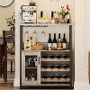 3-Tier Wine Bar Cabinet with LED Lights, Detachable Wine Rack and Storage Space - 4 of 4