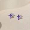 Girl's The Perfect Cross Screw Back Sterling Silver Earrings - In Season Jewelry - 4 of 4